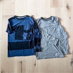 Blue and Gray Kids Long Sleeve Shirts